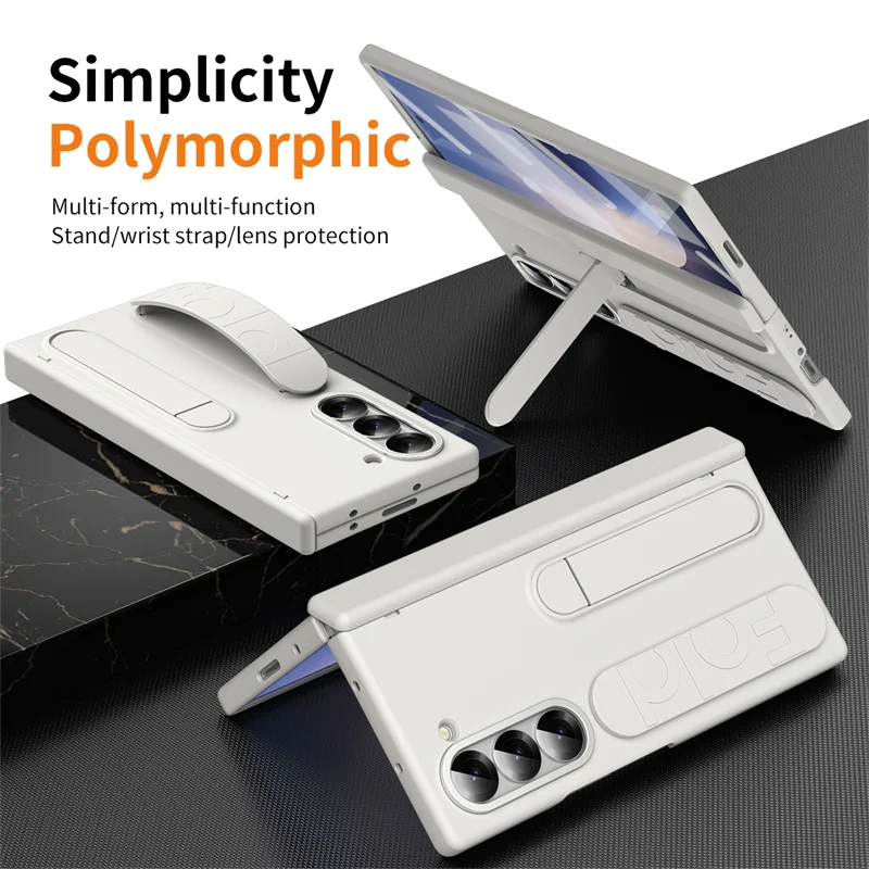 Funda de teléfono con bisagra y soporte para pulsera, funda protectora de pantalla para Samsung Galaxy Z Fold 7 6 5 4 3 con ranura para bolígrafo y S - imagen 2