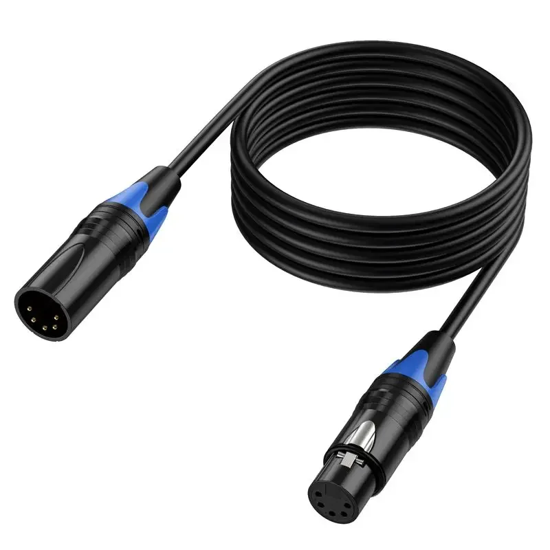 Amplificador de Audio XLR de 5 pines y 5 núcleos macho a hembra, consola mezcladora, Cable de conexión de foco de iluminación de escenario DMX 0,5 M 1,8 M 3M 5M 10M - imagen 3