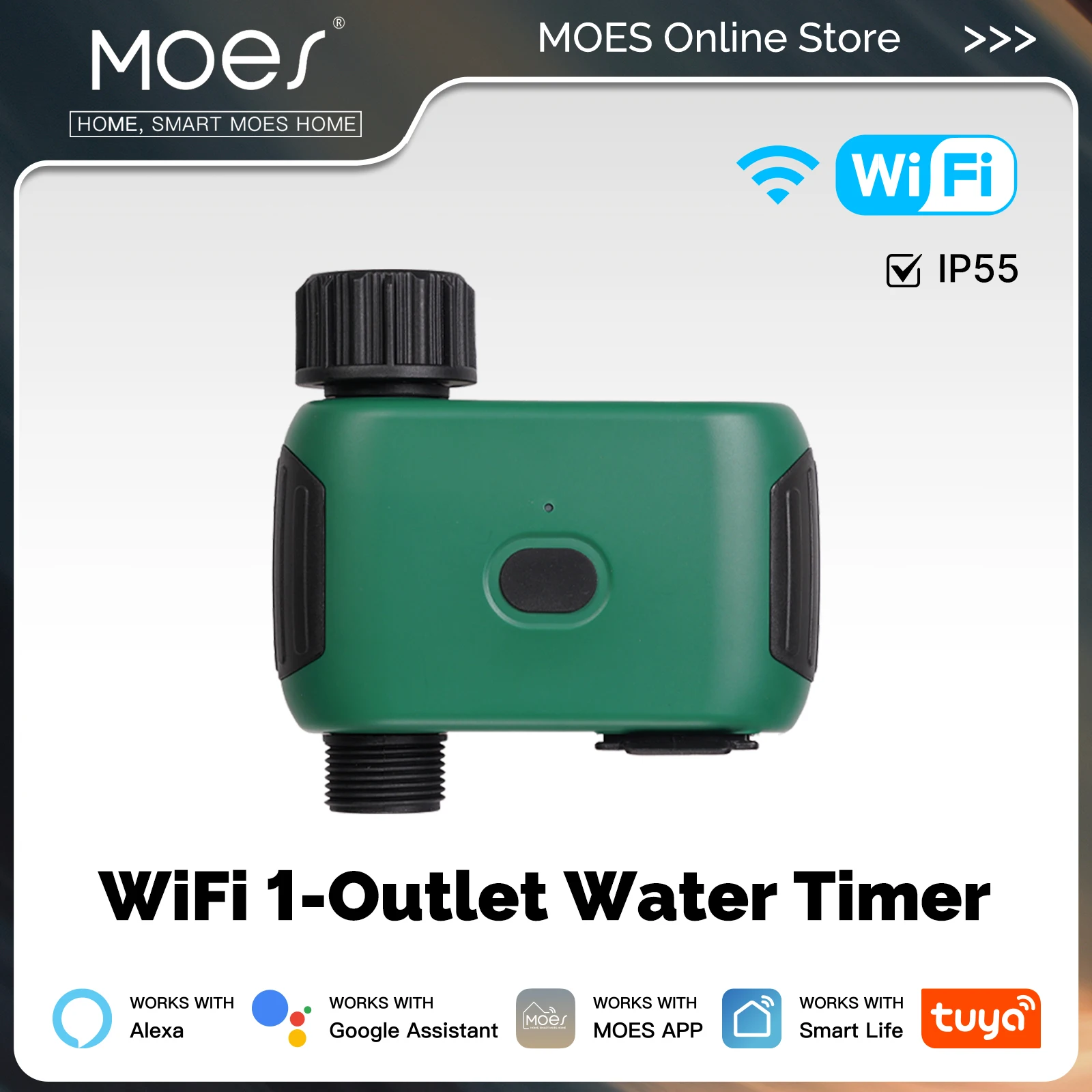 MOES Tuya WiFi inteligente 1 salida temporizador de agua automatización de riego programador aplicación remota Control de voz funciona con Alexa Google Home