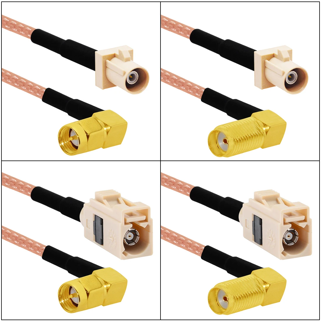 Fakra I tipo macho hembra BeigeTo SMA enchufe Jack Cable adaptador RG316 15cm /30cm/50cm/100cm venta al por mayor nuevo para conexión de coche - imagen 5