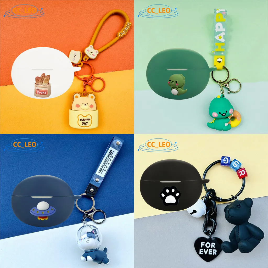 Para OnePlus Buds 4 funda de silicona suave dibujos animados dinosaurio Piggy lindo OnePlus Buds 4 funda protectora a prueba de golpes