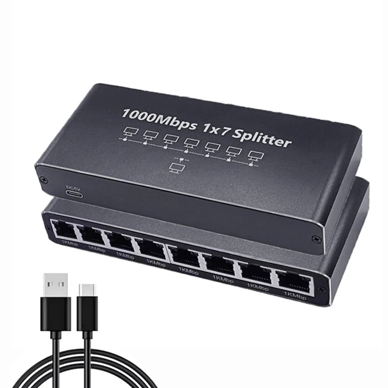 Divisor Gigabit Ethernet 1 a 2/3/4/7 1000Mbps RJ45 LAN divisor de red para PC portátil Nintendo Switch enrutador Internet TV Box - imagen 2