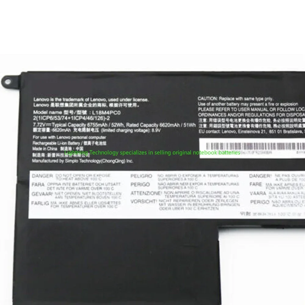 2025 Año Original y genuino L18C4PC0 7,72 V 52Wh batería de portátil para Lenovo YOGA S940 Ideapad S940-14IIL S940-14IWL L18M4PC0 - imagen 2