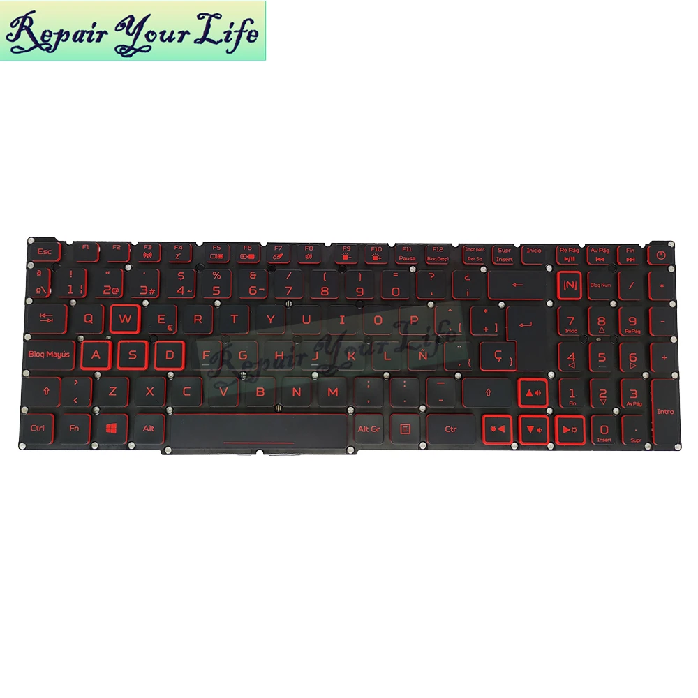 PT-BR Brasil US RU teclado retroiluminado para Acer Nitro 5 AN515-54 AN515-43 AN517-52 AN517-51 AN517-54 AN715-51 España LA IT TR GR FR - imagen 4