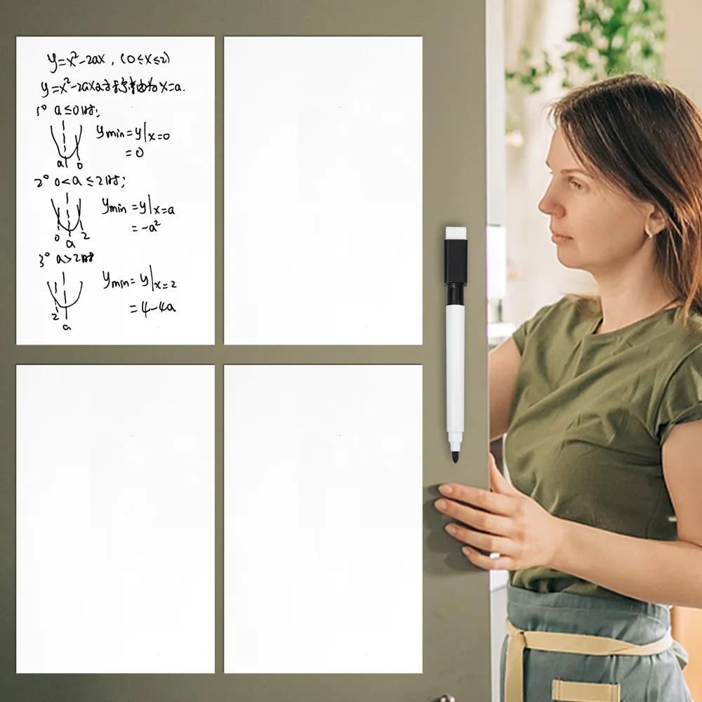 Pizarra blanca magnética de tamaño A5, pizarras blancas de borrado en seco, almohadilla Flexible suave para el hogar, oficina, cocina, pegatinas para nevera, tablero de mensajes para notas - imagen 3