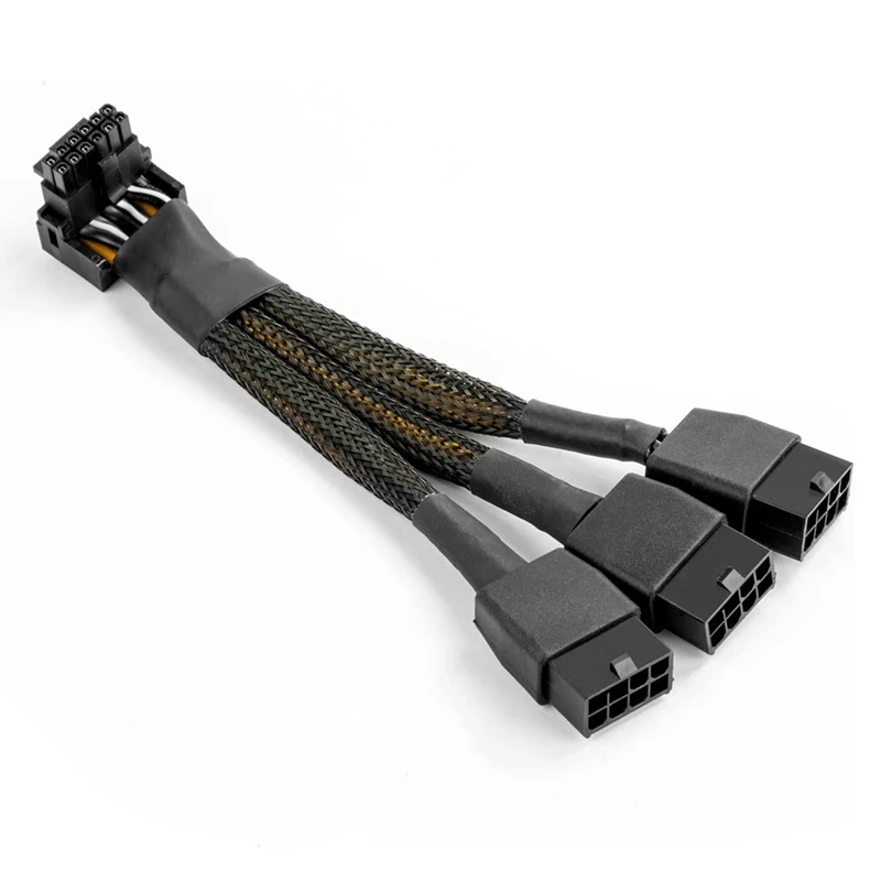 Cable de GPU HOT-16Pin a 3X, 8 pines, extensión Pcie-16AWG, PCIE 5,0, 90 grados, ángulo recto, 16 Pines, 12 + 4 pines, adaptador de suministro