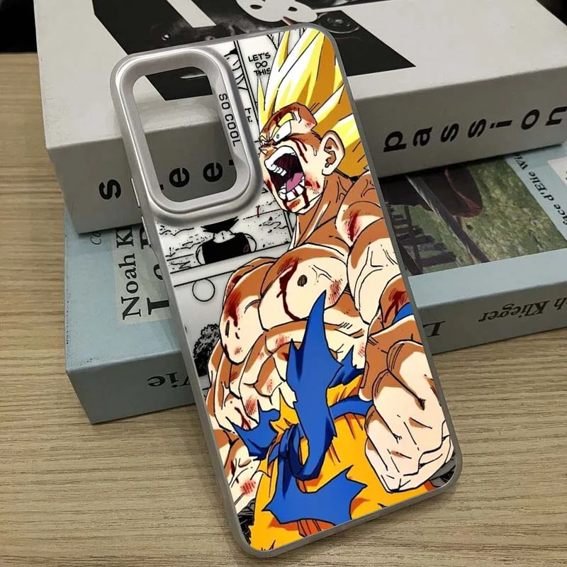 D-Dragon Ball Art Son Goku funda divertida para Redmi Note 14 13 12 11 10 9 8 Pro Plus funda de teléfono plateada colorida - imagen 3