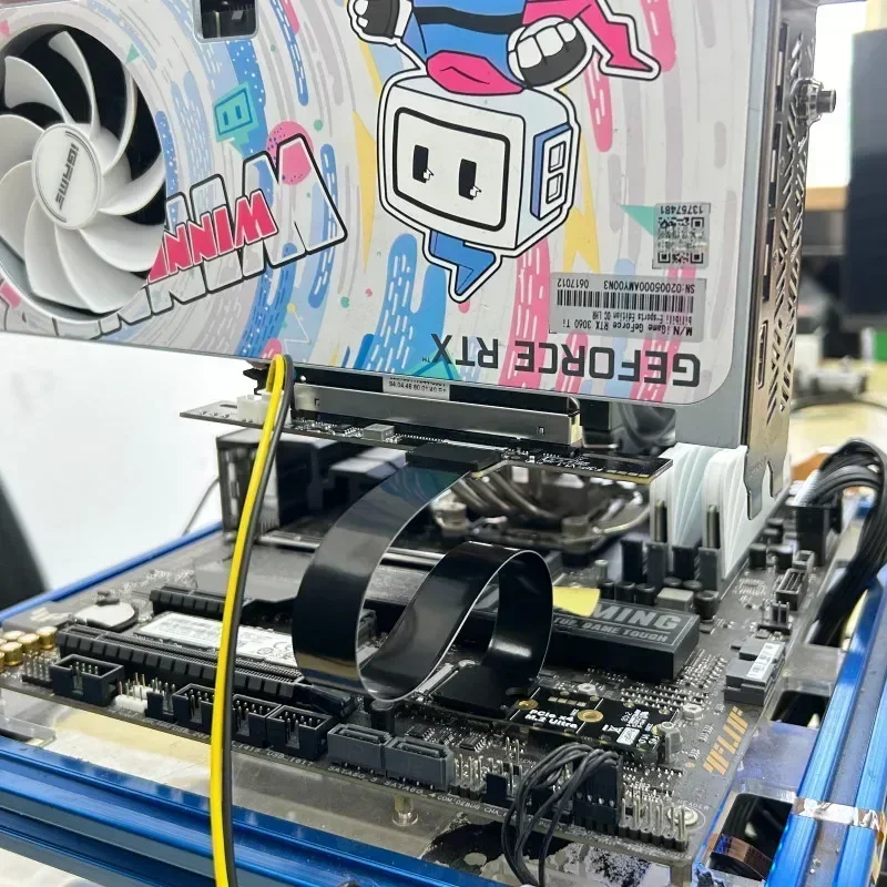 2025 nuevo PCIe 5,0 M.2 NGFF NVMe a PCI-E x16 Cable de extensión GPU Cable de alimentación Sata FFC GEN5 90 ángulo Nvidia/AMD tarjeta gráfica de PC - imagen 3