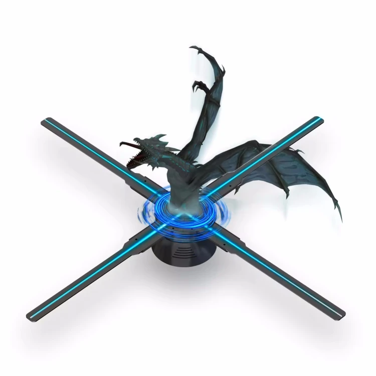 Personalización de soporte Otros equipos publicitarios para proyector de sala de exposición Pantalla LED 7d 60cm Ventilador holográfico de holograma 3d