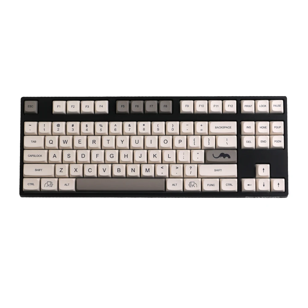Teclas de marfil de 124 teclas, teclas de perfil de cereza japonés inglés, PBT, sublimación de tinte para teclado mecánico MX Switch 61 68 87 96 - imagen 5