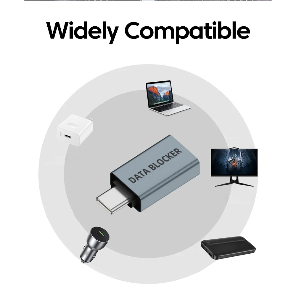 Bloqueador de datos USB, antitatería, solo carga, prácticos bloqueadores de sincronización de datos, defensores USB para carga de viaje, fugas de privacidad - imagen 5