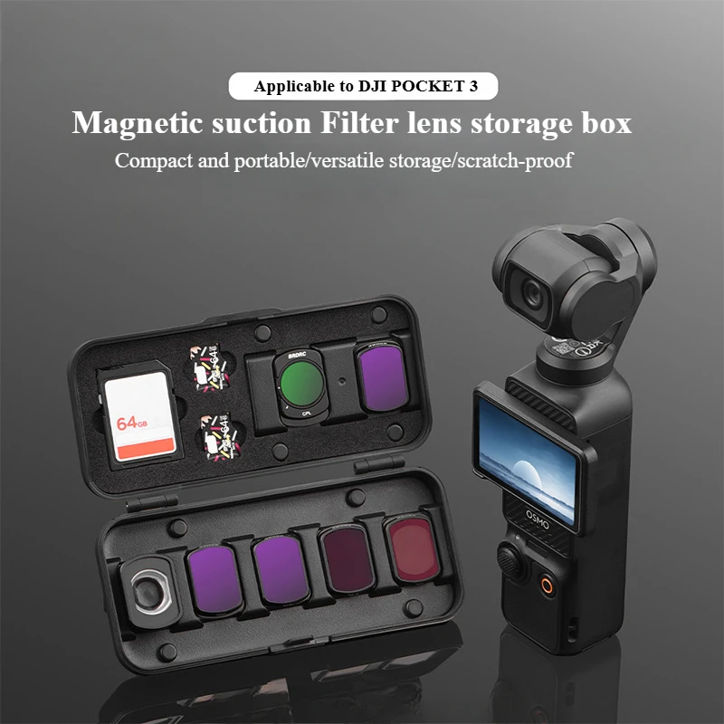 Caja de almacenamiento de lentes de filtro POCKET 3, funda protectora de lente Macro gran angular para tarjeta TF/SD para DJI OSMO POCKET3, funda de filtro de cámara - imagen 5