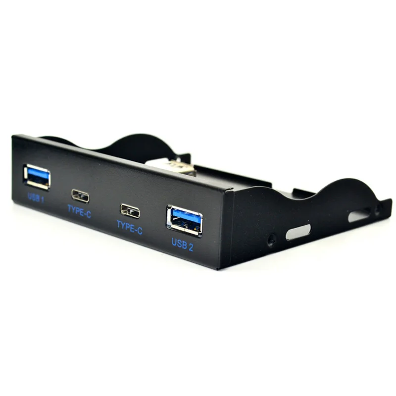 2 puertos USB 3,0 + 2 puertos USB 3,1 tipo C conector de 20 pines USB Hub USB C para computadora de escritorio unidad de disquete de 3,5 pulgadas Panel frontal - imagen 5