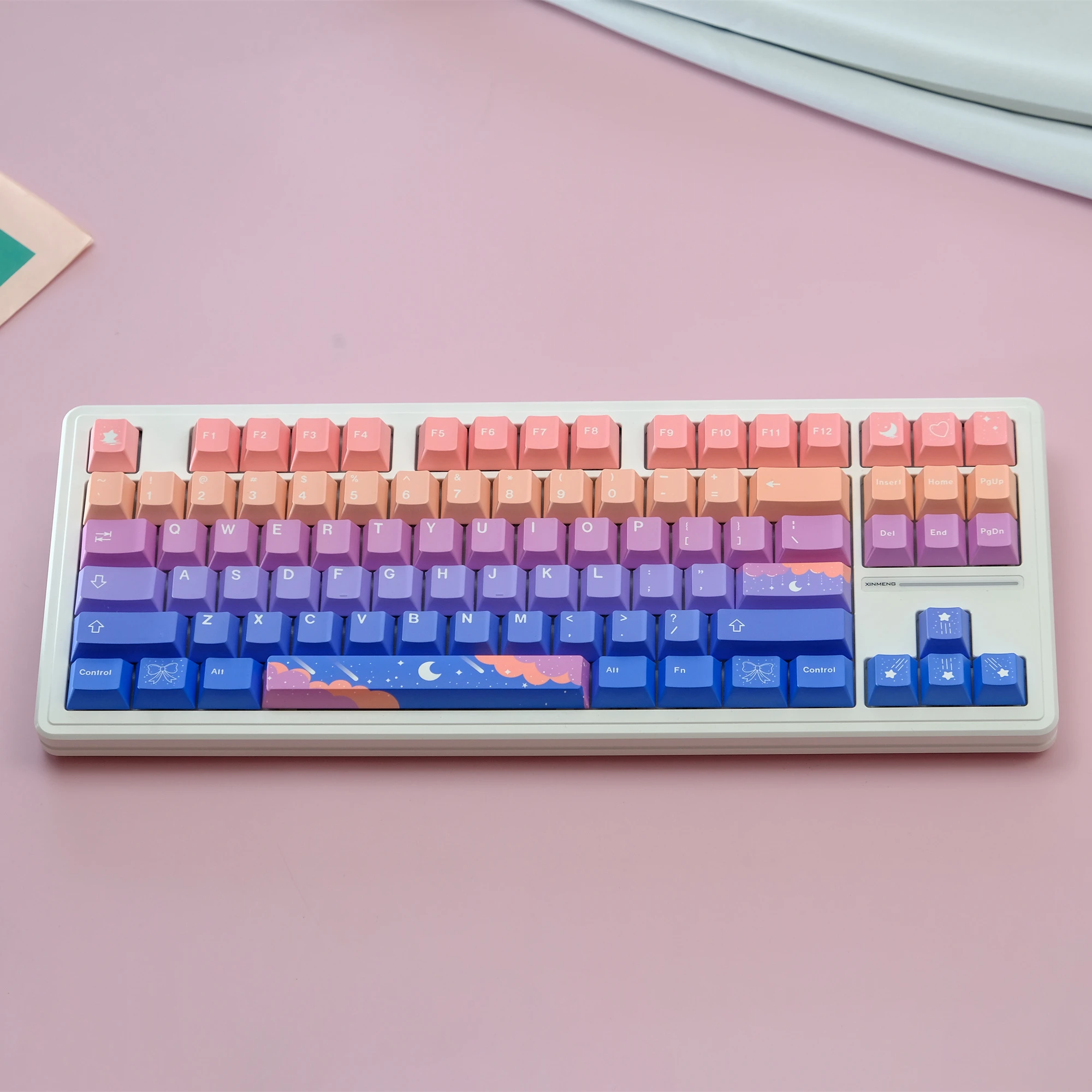 GMK-teclas de estrella y Luna, 129 teclas, perfil de cereza, PBT, subcama de tinte, para teclado mecánico MX Wooting GH60 61 67 68 75 84 98 - imagen 4