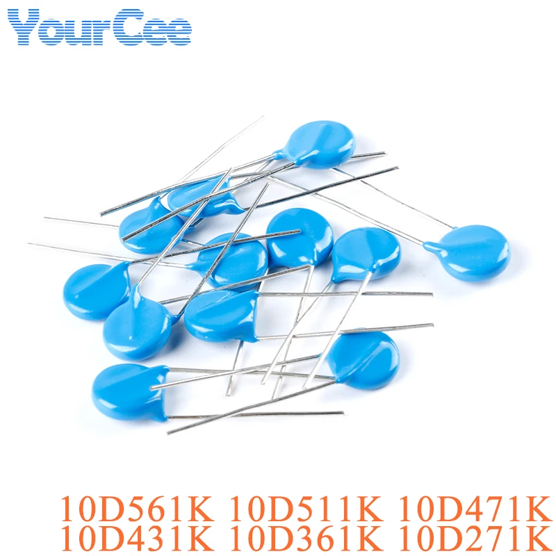 20 piezas Varistor Piezoresistor MOV 7D/10D/14D 681K 621K 561K 511K 471K 431K 361K 271K 201K 560V 510V 470 430V resistencia - imagen 2
