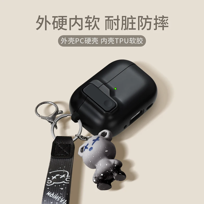 Funda protectora para Airpods 4, funda de lujo para auriculares, funda para Apple Airpodspro 2 3 1/2 Air Pods Pro a prueba de golpes con gancho - imagen 5