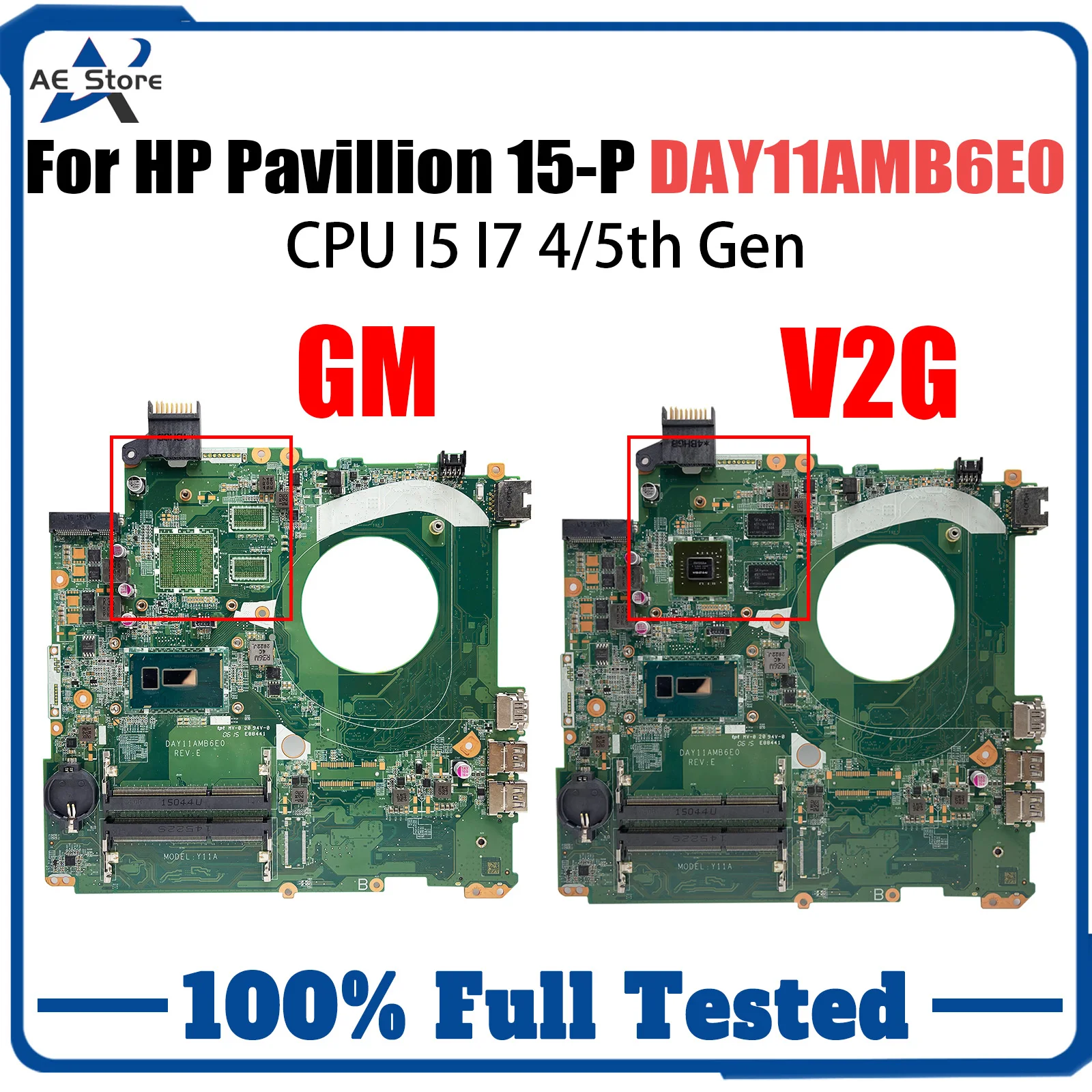 Para placa base de ordenador portátil HP Pavillion 15-P DAY11AMB6E0 787744 -501 I7-5500U I7-4510U Placa base totalmente probada