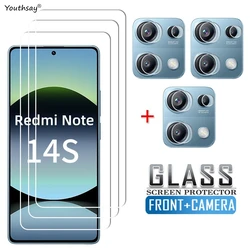 Para Redmi Note 14S pantalla de vidrio templado Redmi Note 14S Protector de pantalla 9H película protectora de teléfono Redmi Note 14S