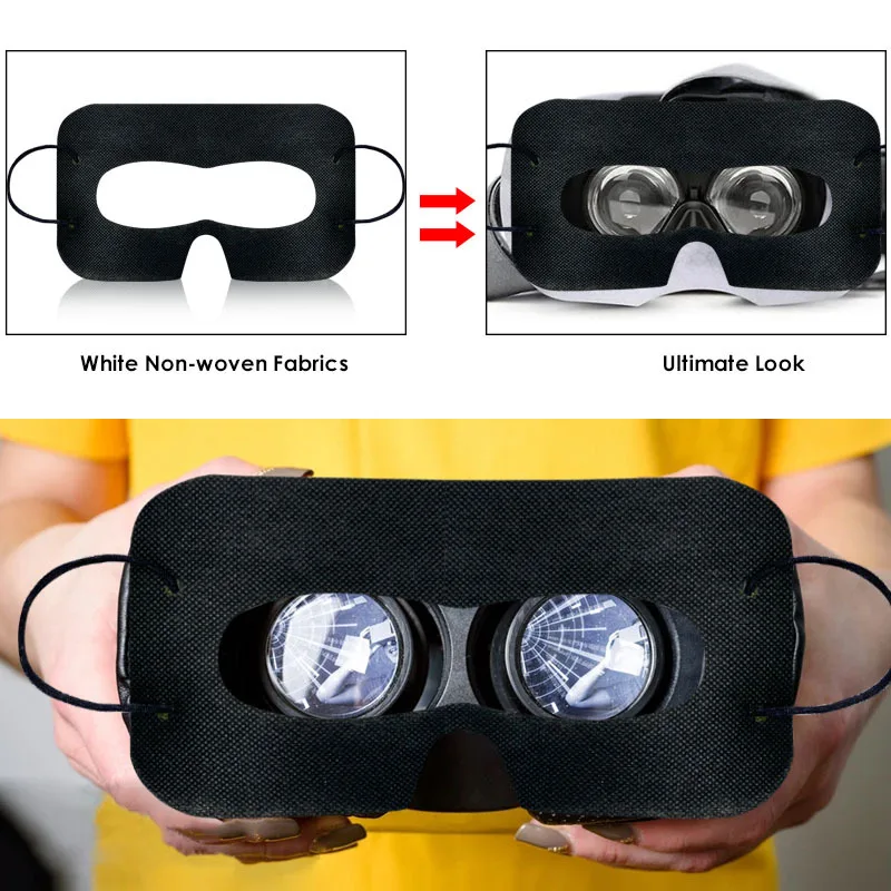 Máscara de ojos desechable VR para Oculus Quest 2, cubierta de máscara de ojos transpirable para el sudor para Quest 3 Vision Pro Pico 4 VIVE HP, accesorios - imagen 2