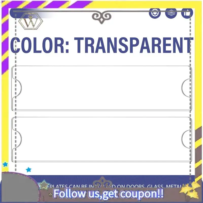 Nuevo Soporte de placa de nombre Premium, soporte de señal de plástico acrílico transparente de 2x8 pulgadas, placas de nombre de pared con marco para oficina, hogar - imagen 4