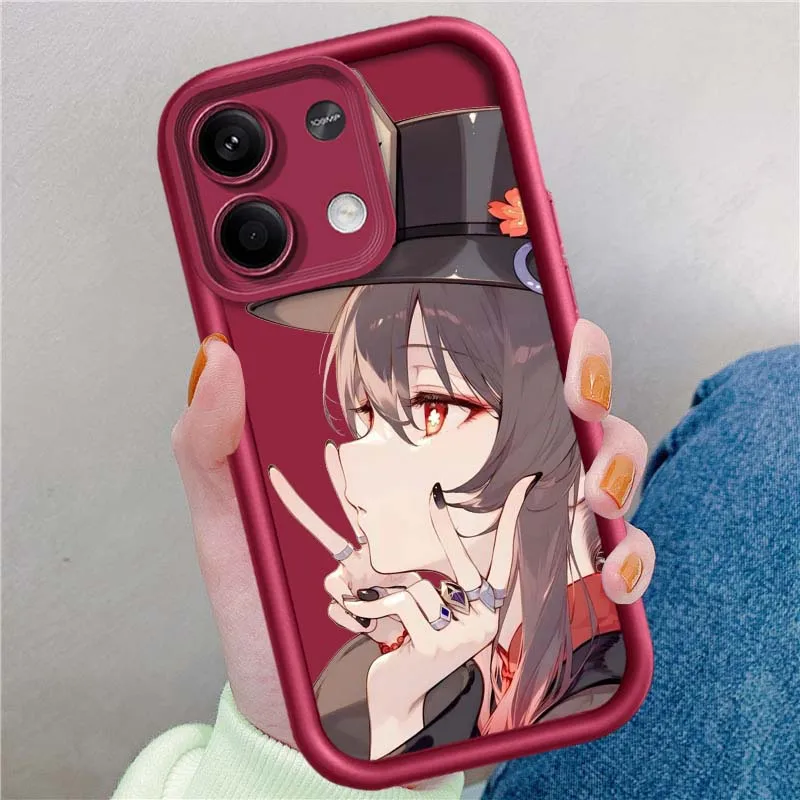 Hu Tao Chica de anime para Redmi Note 14 13 12 11 12R 12R 11T Pro Speed Plus 5G Eye Ladder funda de teléfono - imagen 5