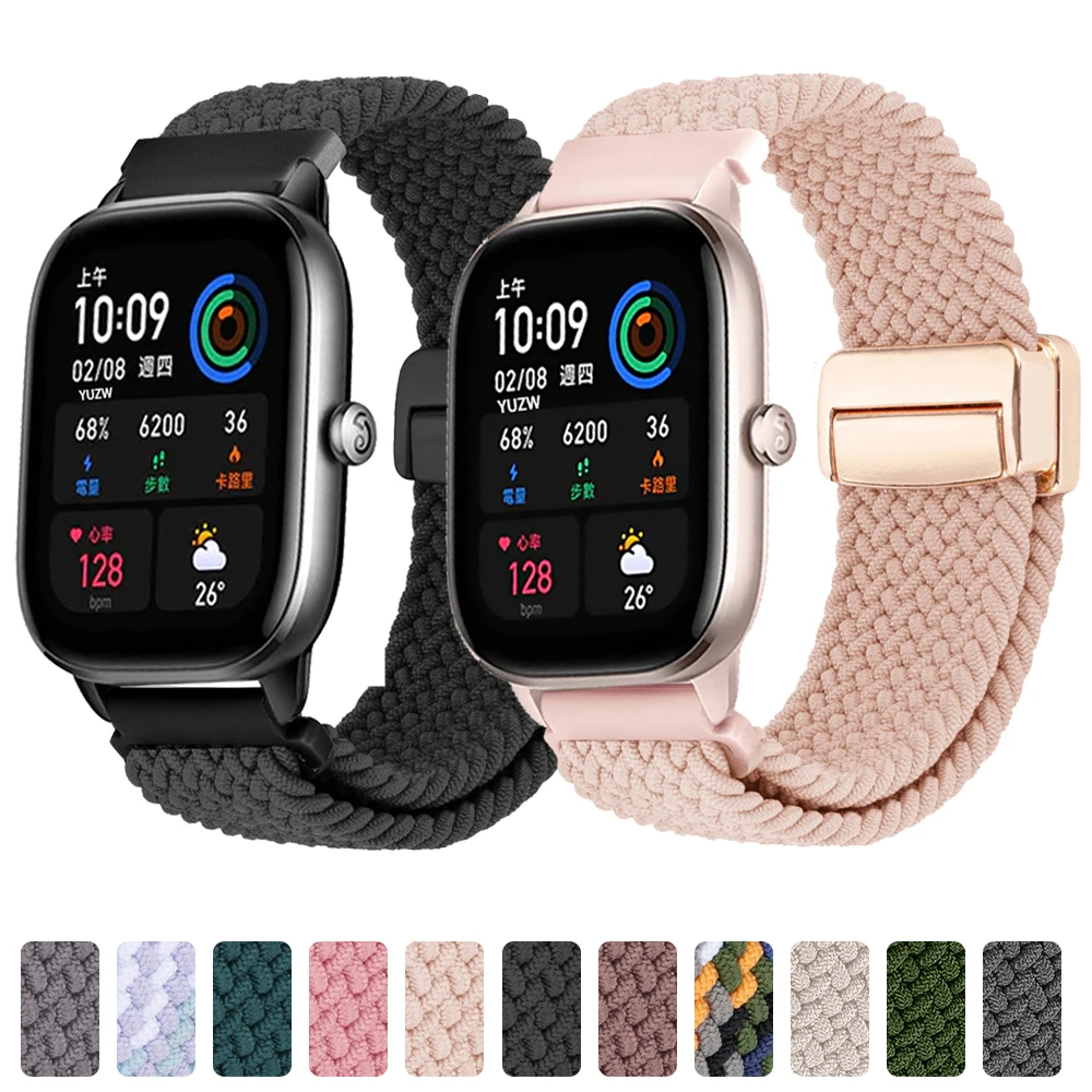 Para Amazfit GTS 4/2 mini Correa de nailon Correa de reloj para Amazfit BALANCE GTR 4 3 Pro Active 2 22/20mm pulsera Bip S Correa - imagen 2