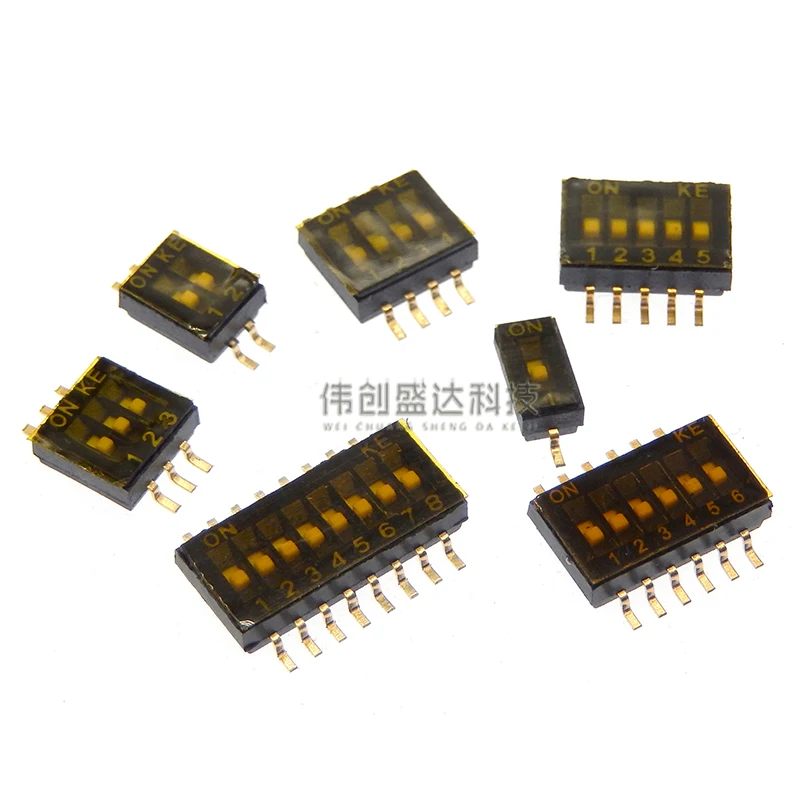 5 uds SMD SMT interruptor tipo deslizante 1P 2P 3P 4P 5P 6P 8P 10P 1,27/2.54mm posición DIP interruptor de palanca de paso negro interruptor a presión negro - imagen 2