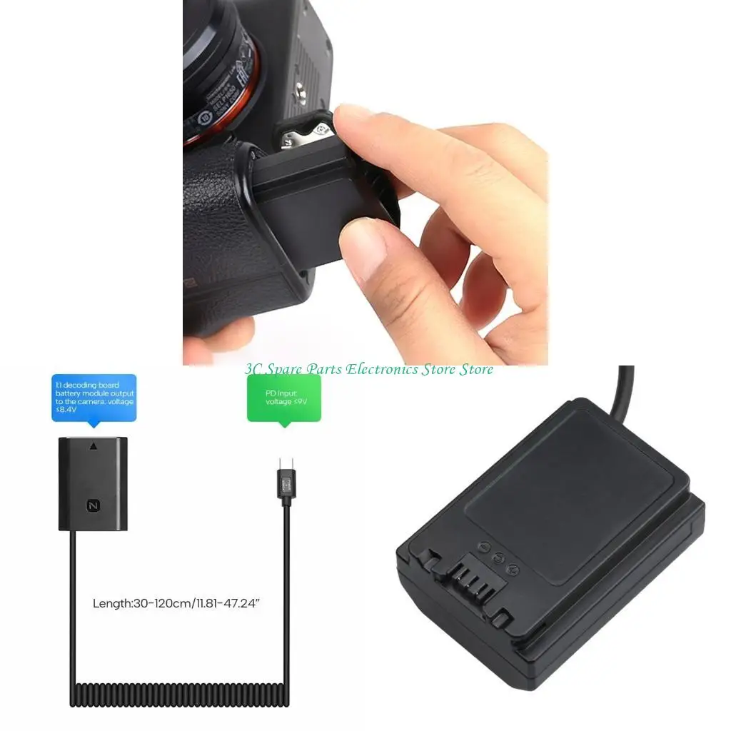 SZ FZ100 Tipo C PD Entrada entrada batería simulada para cámara A7M3 A7M4 A9 A7C