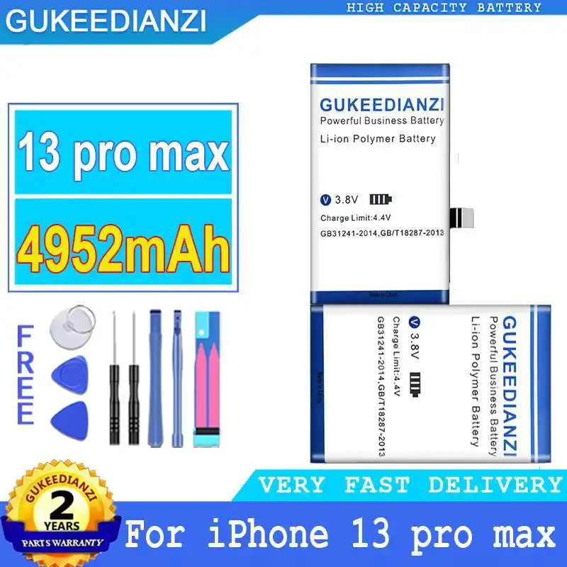 Batería de teléfono móvil de carga rápida para Apple Iphone 13 Pro Max 4952Mah