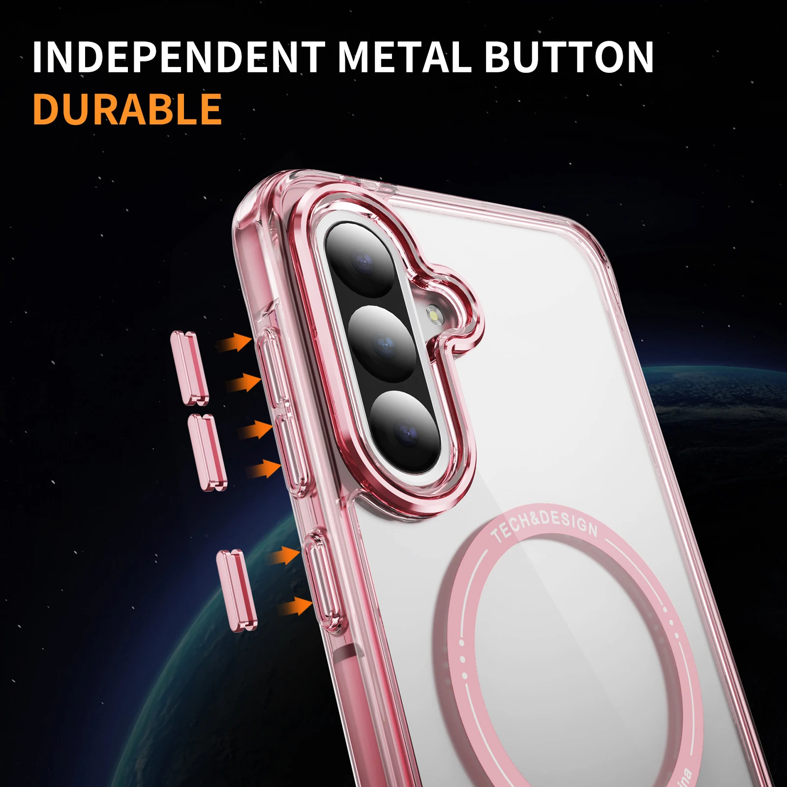 Funda transparente magnética para Samsung Galaxy S25 Ultra S24 Plus S23 A56 A55 A15 para Magsafe mate delgada cubierta a prueba de golpes - imagen 4