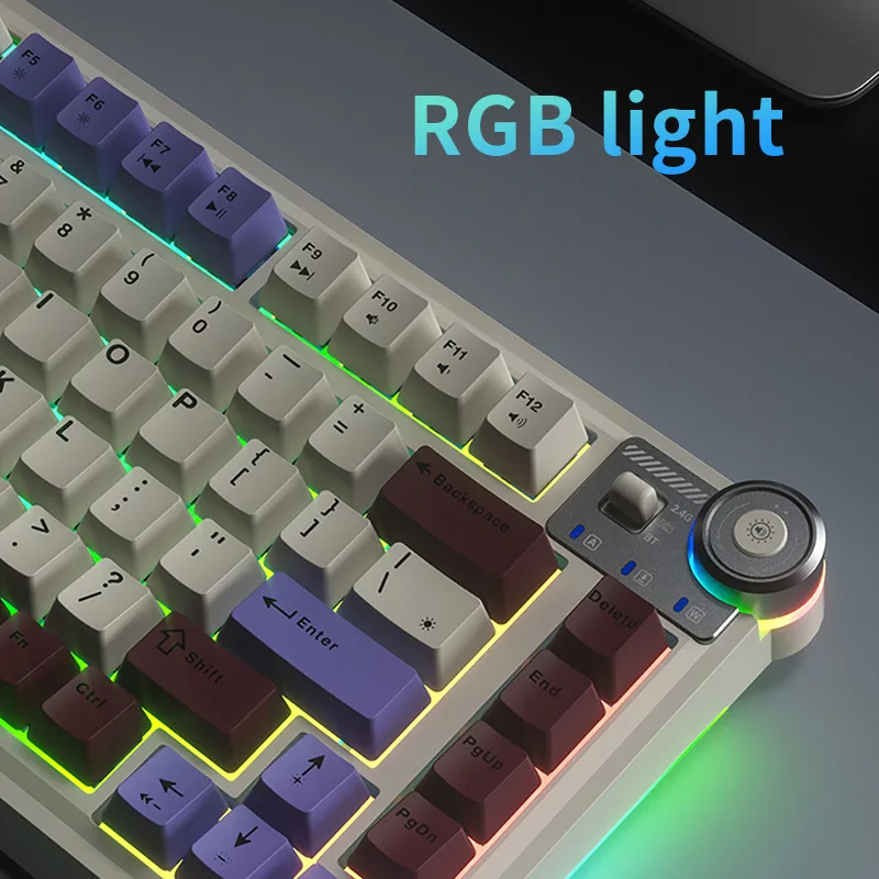 AULA AU75 Teclado mecánico de tres modos 81 teclas intercambiables en caliente RGB Esports teclado para juegos PBT Keycap PC teclado de escritura de escritorio - imagen 4