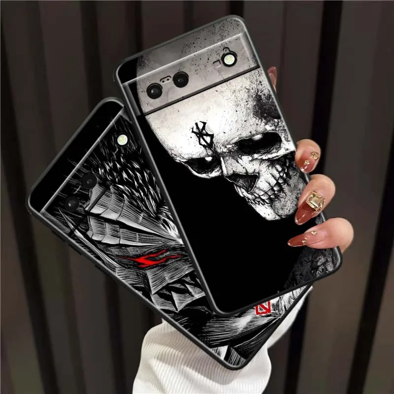 Funda de teléfono Anime b-bererk passion para Google Pixel 9a 9 8A 8 7 7A 6 6A Pro XL 2024 5G, funda de silicona TPU suave negra - imagen 2
