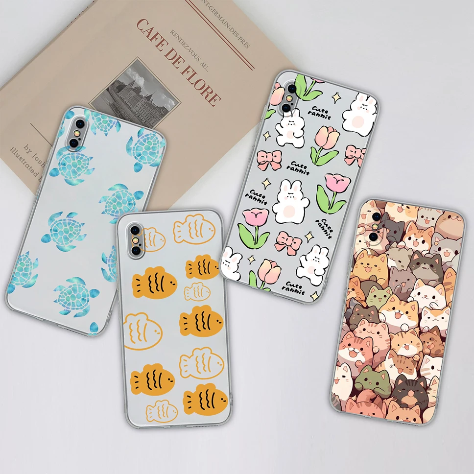 Para iPhone X XR XS Max Funda de teléfono encantador Panda dibujos animados transparente suave delgada TPU Funda de silicona para iPhoneX XSMax Funda de parachoques - imagen 3