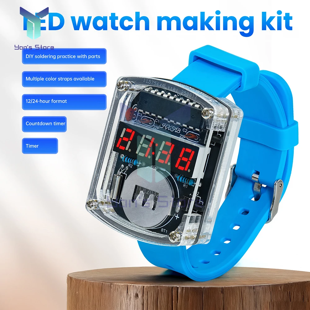 Kit de reloj electrónico DIY, pantalla de tubo Digital LED, proyecto de soldadura creativo, pantalla roja, reloj de tubo Digital, Kit de bricolaje electrónico - imagen 5