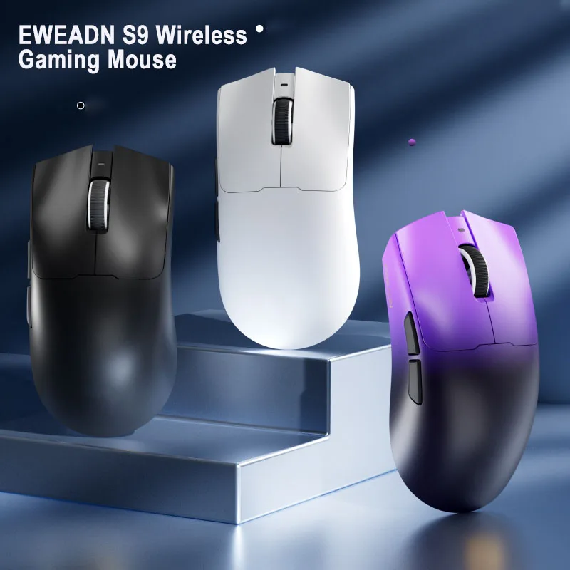 EWEADN S9 Pro/S9 Ultra inalámbrico de doble modelo PAW3395/PAW3950 accesorios ergonómicos ligeros para Pc 8K e-sports Gamer Mouse regalo - imagen 2