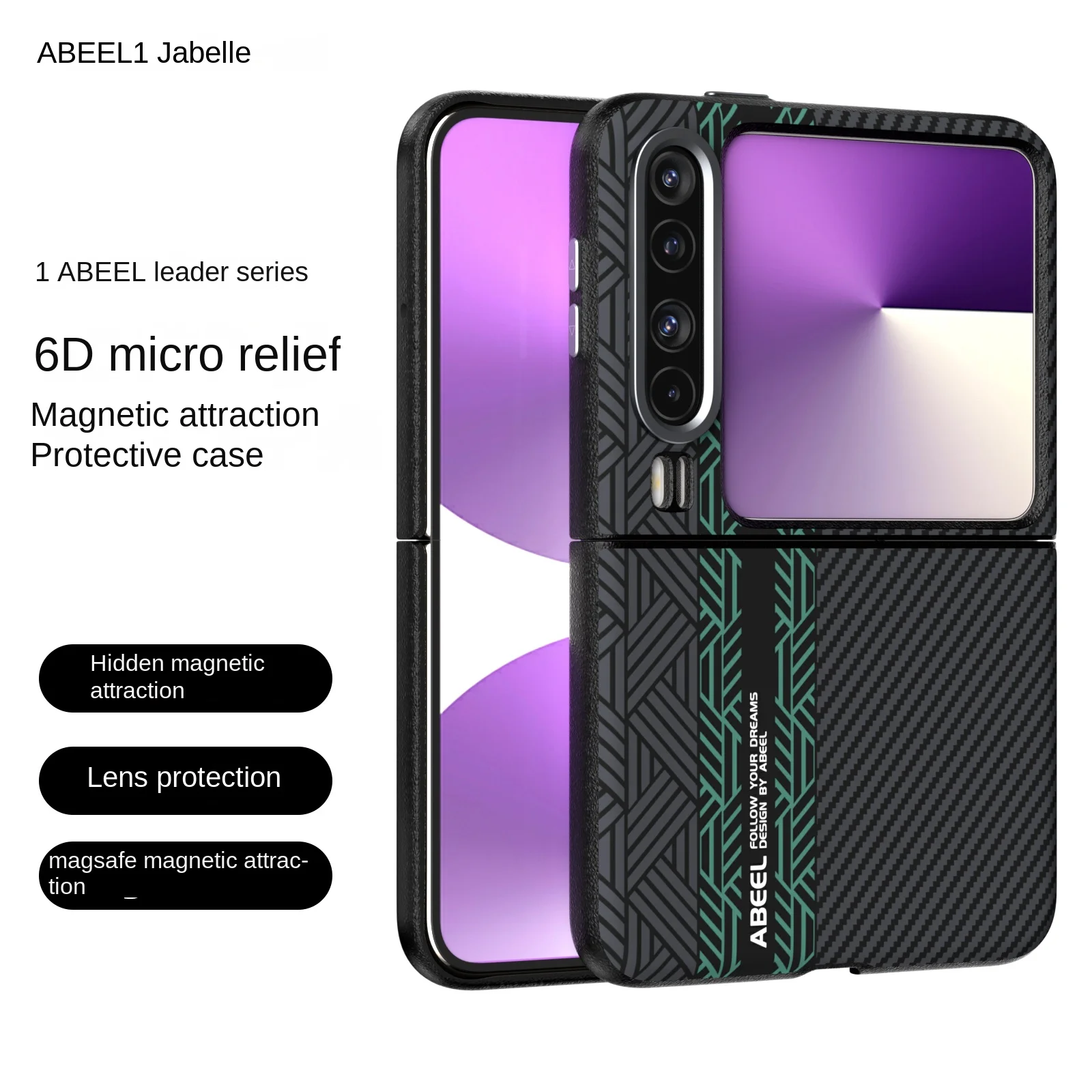 Para Huawei Pura X funda de lujo PU dura de fibra de carbono funda protectora trasera para Huawei PuraX funda completa para teléfono - imagen 2
