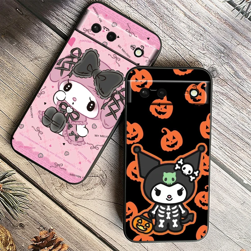 Sanrio Kuromi-Funda de silicona negra a prueba de golpes para Google Pixel 9, 8, 7A, 7, 6A, 6, 5A, 5, 4, 4A, XL, 5G - imagen 2