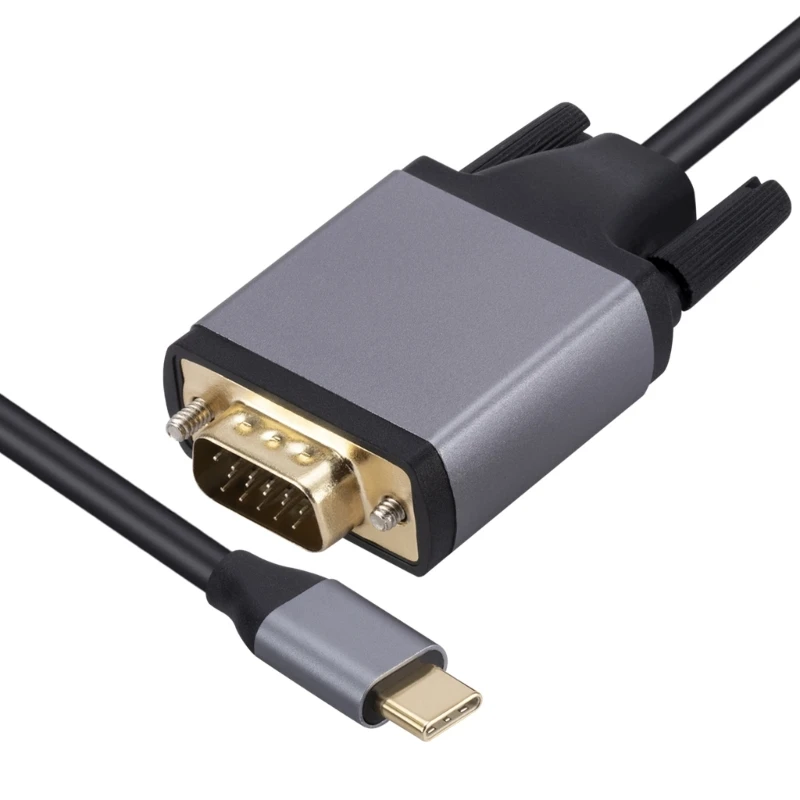 Cable USB C a VGA Cable convertidor tipo C a VGA de alta definición extender pantalla de espejo monitores pantalla No se necesita controlador - imagen 3