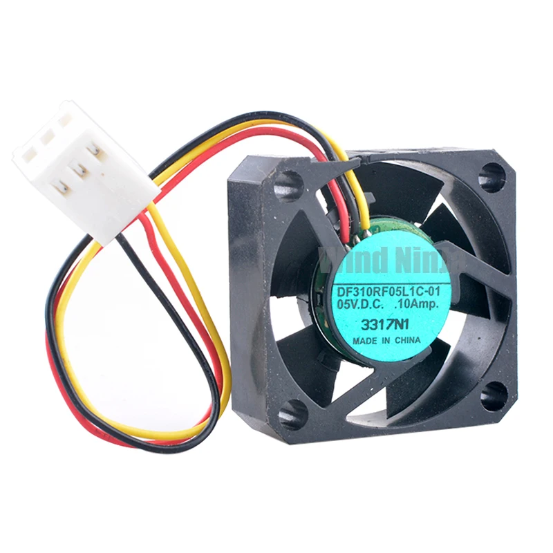 DF310RF05L1C-01 Mini ventilador de refrigeración 3cm 30mm Flujo Axial 30x30x10mm DC5V 0.10A 3 pines para microdispositivos y enrutadores - imagen 3