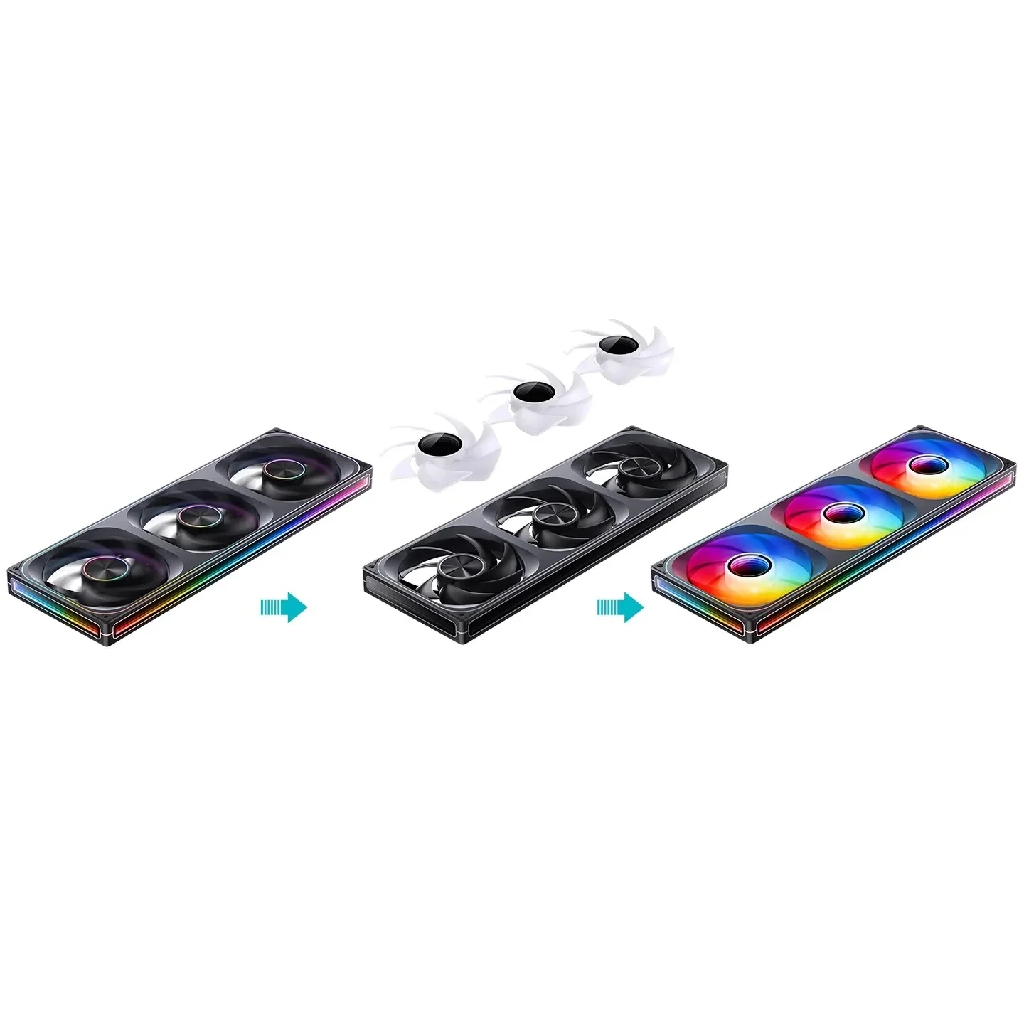 Jonsbo ZA-420/140 ventilador con cubierta de computadora intercambio DIY 2 juegos de aspas de ventilador l5V ARGB 140mm PWM ventilador de refrigeración de combinación inversa - imagen 3