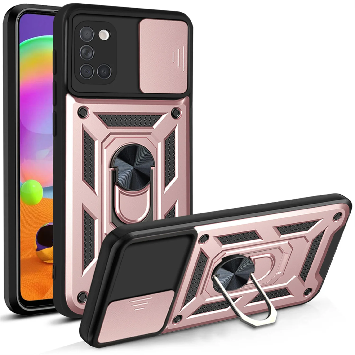 Funda Samsung Galaxy A31, funda trasera a prueba de golpes con soporte de anillo magnético para Samsung Galaxy a31