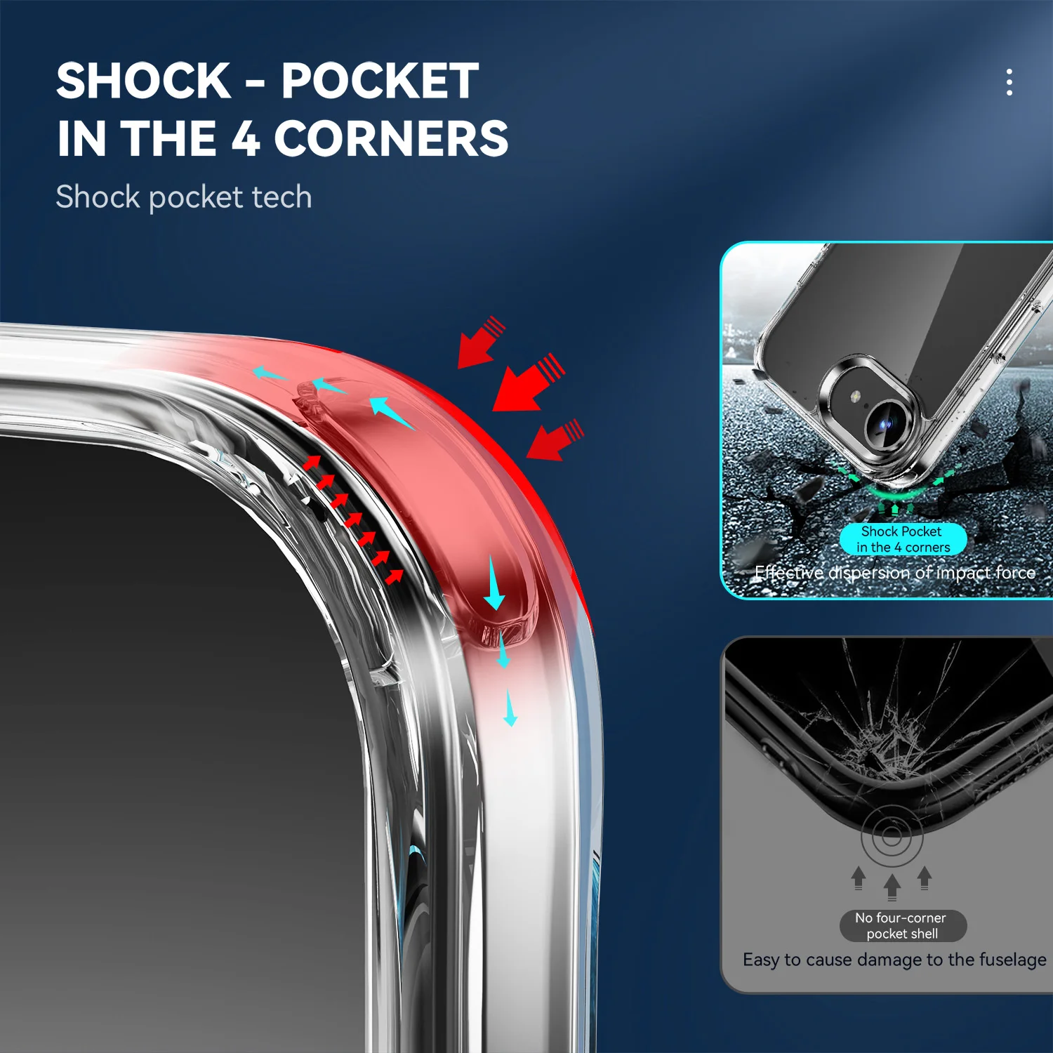 Funda híbrida transparente a prueba de golpes para iPhone 16 16E 15 14 13 12 11 8 7 Plus X XS XR Pro Max SE 4, funda trasera dura acrílica delgada - imagen 2