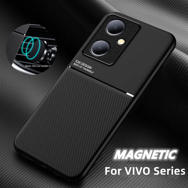 Para VIVO V29 5G funda protectora para VIVO V29 Lite V29e V27 V25e V25 soporte magnético para coche incorporado teléfono Coque Fundas