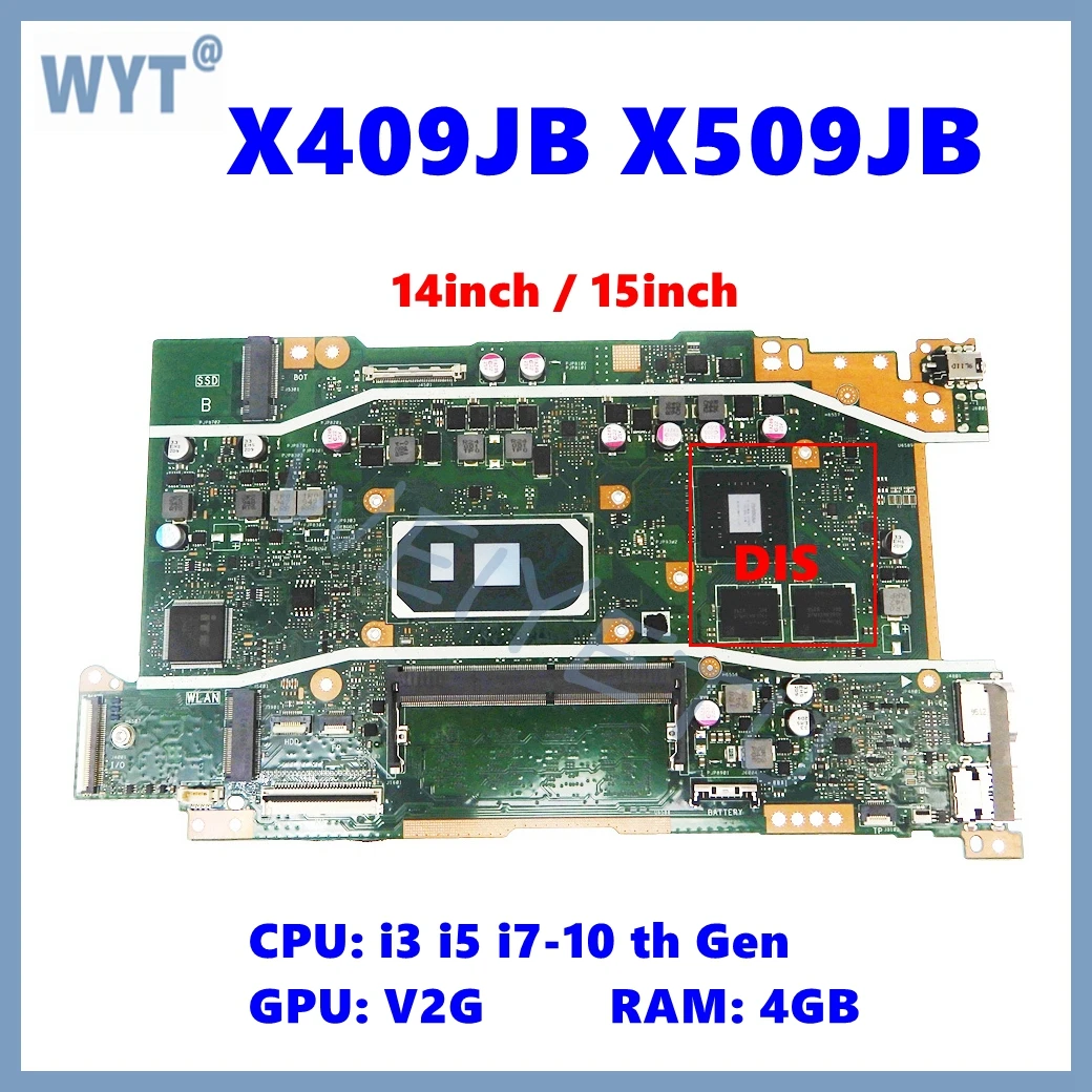 Placa base X409JA X409J X509J X509JP X409JP X509JB X409JB X409JA X509JA P1510CJA placa base para ordenador portátil i5 i7-10th Gen CPU 4GB-RAM - imagen 2