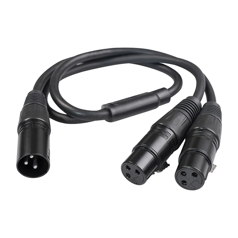 Cable divisor XLR de 50cm, Cable divisor Y XLR macho a doble XLR hembra de 3 pines, 1 macho a 2 hembra, Cable divisor XLR Y
