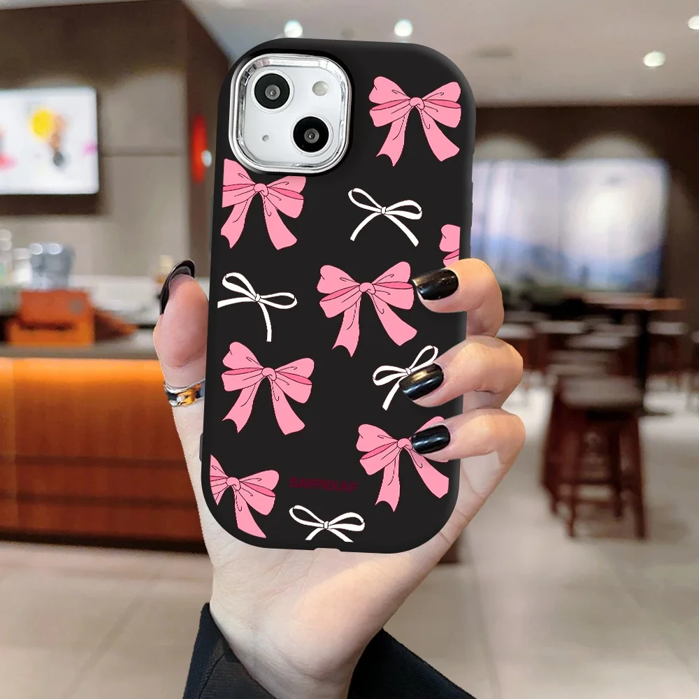 Funda coreana con lazo rosa para Samsung Galaxy S25 S24 S23 S22 Ultra Plus S24 Fe A07 A17 A56 A36 A35 A16 A15 funda protectora completa - imagen 3
