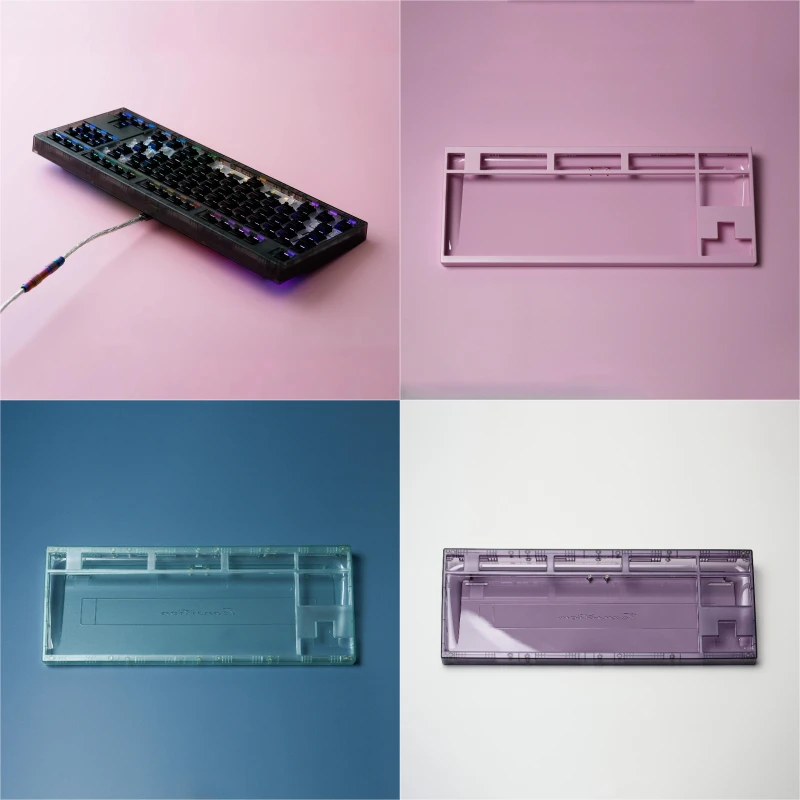 Kit de teclado mecánico monomodo con cable de 87 teclas, moldeado por inyección de PC, soporte de corte flexible a través de accesorios de teclado RGB personalizados - imagen 2