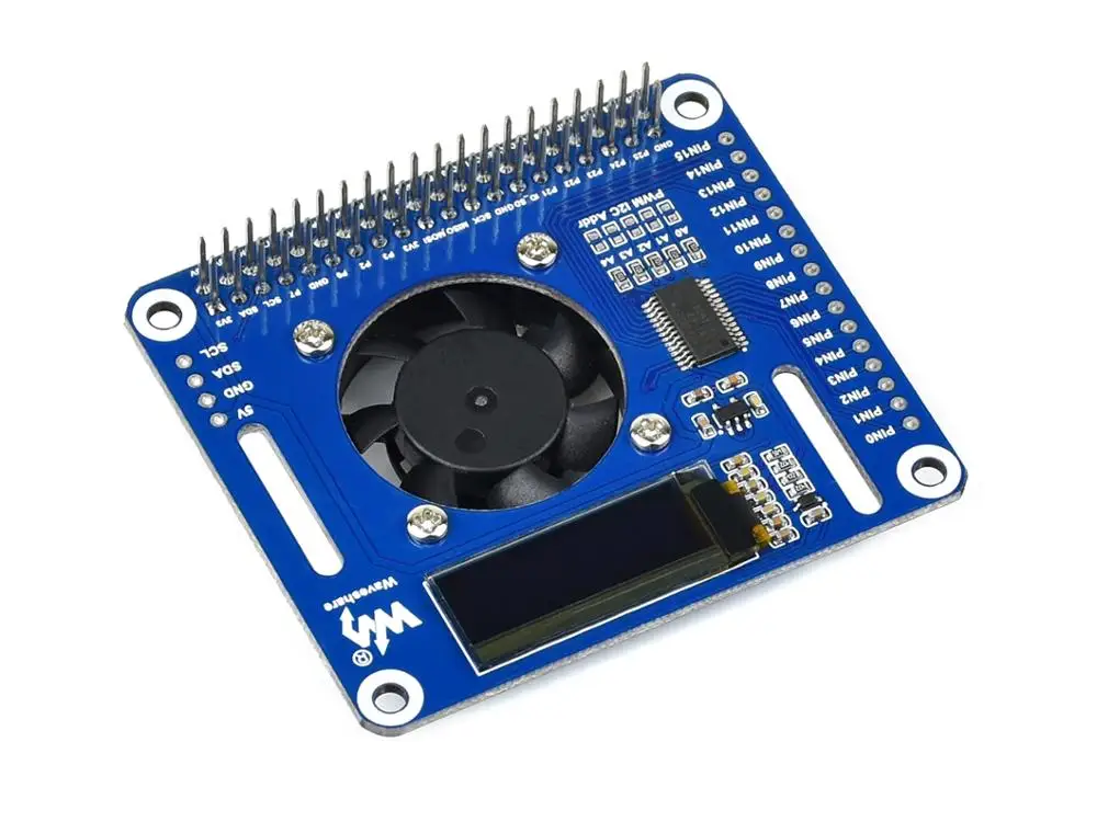 Sombrero de ventilador controlado por Waveshare PWM para Raspberry Pi, I2C, monitor de temperatura - imagen 2