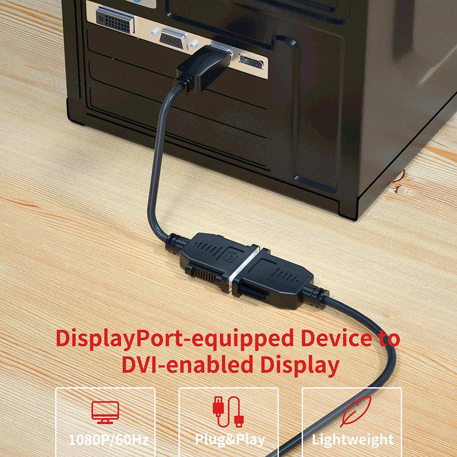 Cable Adaptador DisplayPort a DVI-D 1080P Compatible con Monitores - imagen 4