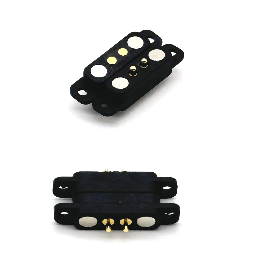 2 pines con orejas espaciado impermeable 2,80mm conector Pin Pogo magnético Pogopin macho hembra toma de corriente CC con resorte - imagen 4